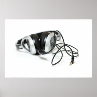 Musikhörlurar, kabel och Jack Poster