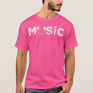 Musikhörlurar och mikrofon uppringda t shirt
