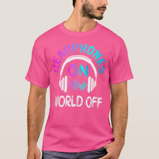 Musikhörlurar på World Off Music Älskare T Shirt