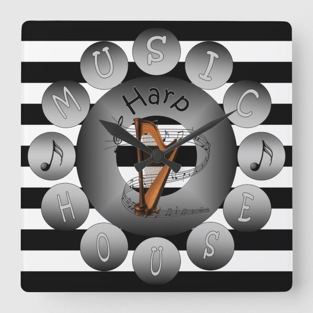 Musikhuset tar tid på ~ för ~Stripes för fjäll för Fyrkantig Klocka (Framsida)