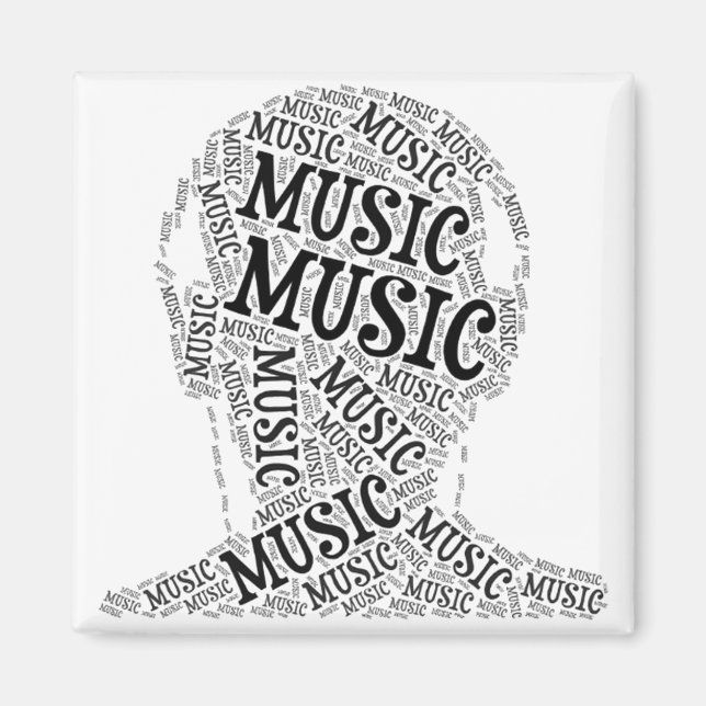 Musikhuvud ord bild magnet (Framsidan)