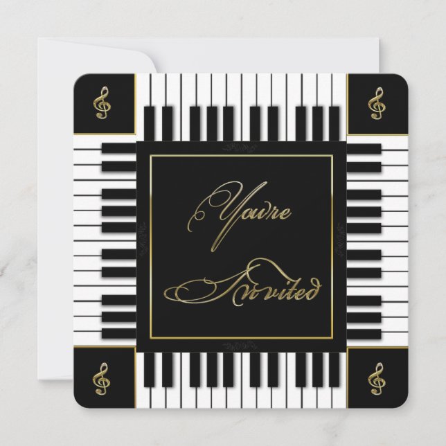 MUSIKINBJUDAN (PIANO TANGENTBORD) INBJUDNINGAR (Framsida)