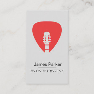 Musikinstruktör Guitar Logotyp Minimalist Musician Visitkort