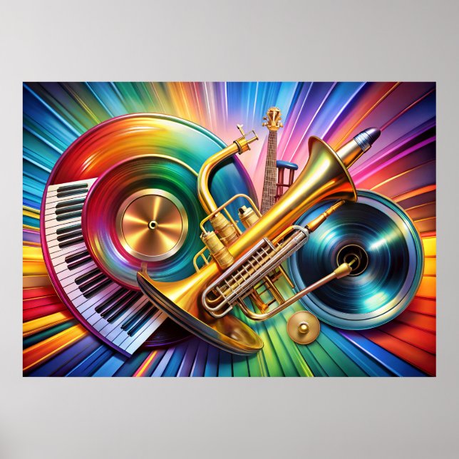 Musikinstrument Art Poster (Framsidan)