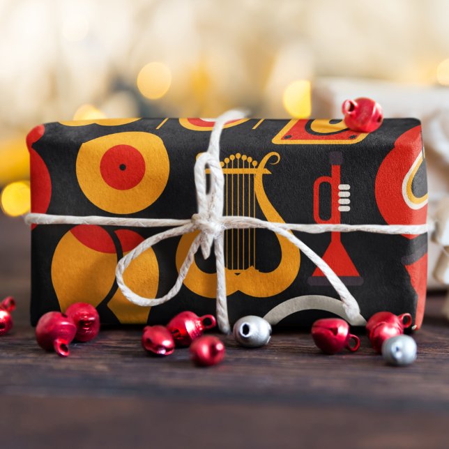 Musikinstrument Art Presentpapper (music instrument birthday packing gift wrap,gift wrapping paper,return gift wrap paper,paper gift)