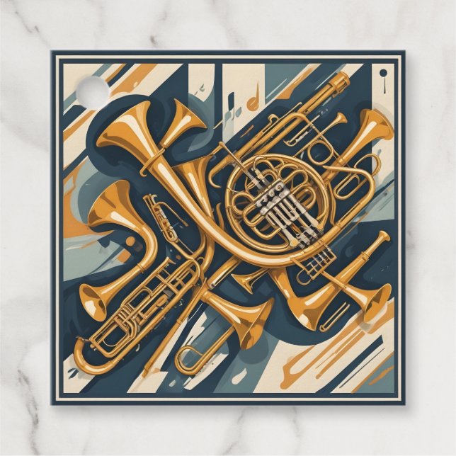 Musikinstrument för anpassningsbar Text Gåvor Etiketter (Framsida)