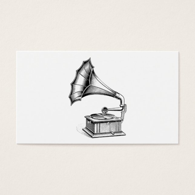 Musikinstrument för inspelningsspelare i vintagen  visitkort (Framsidan)