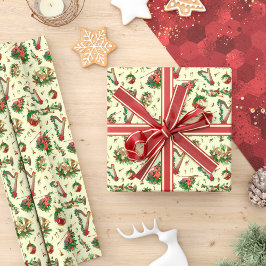 Musikinstrument för jul i Festive Mönster Presentpapper