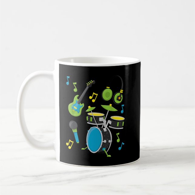 Musikinstrument Gitarr Trummor Kaffemugg (Vänster)