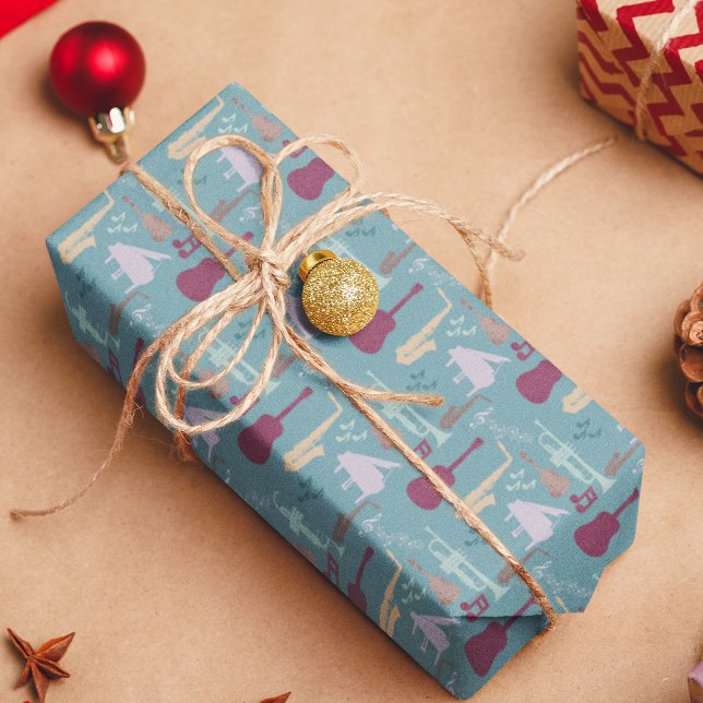 Musikinstrument Mönster Presentpapper (Skapare uppladdad)