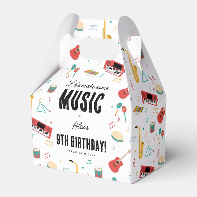 Musikinstrument Musik Tema Födelsedagsfest Presentaskar (Framsidan Sidan)