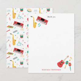 Musikinstrument Musik Tema Mönster Tack Kort