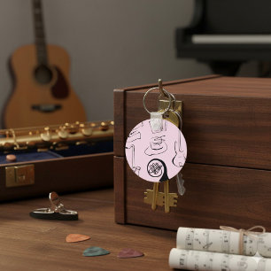 Musikinstrument på Rosa Keychain Nyckelring