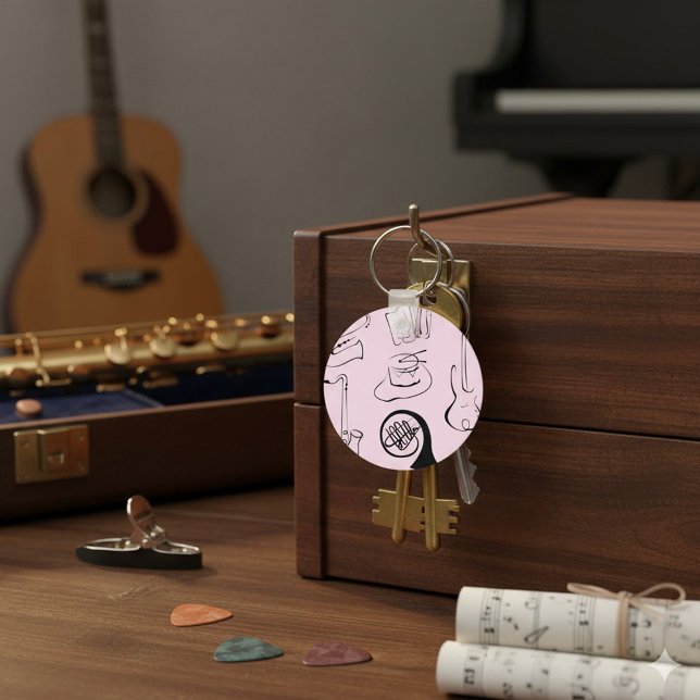 Musikinstrument på Rosa Keychain Nyckelring (Skapare uppladdad)