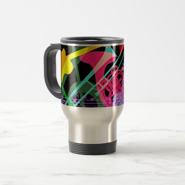 Musikinstrument Pop Art Design Resemugg (Framsida vänster)
