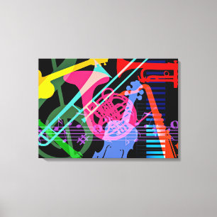 Musikinstrument, popup-design canvastryck