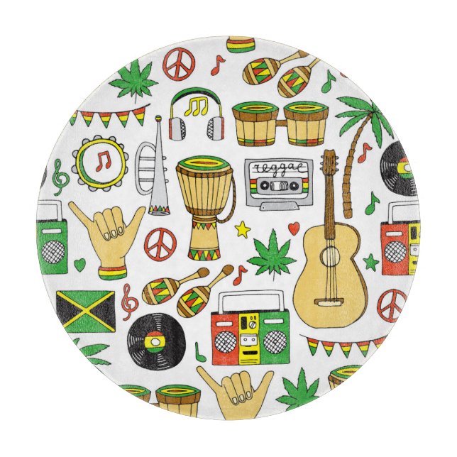 Musikinstrument: Reggae Seamless Background (Framsidan)