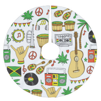 Musikinstrument: Reggae Seamless Background Julgransmatta Borstad Polyester