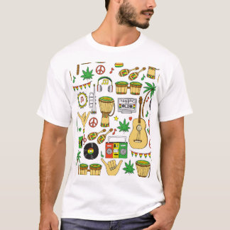 Musikinstrument: Reggae Seamless Background T Shirt