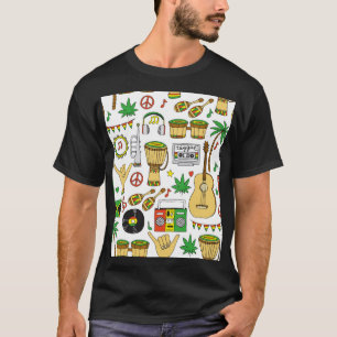 Musikinstrument: Reggae Seamless Background T Shirt