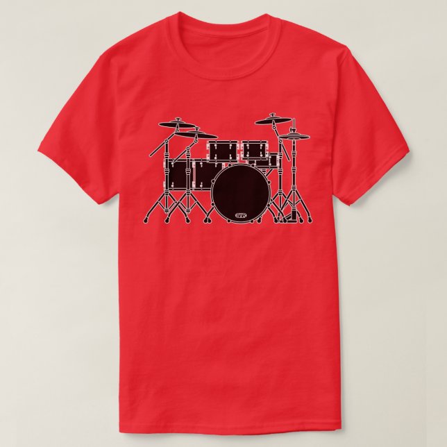 MUSIKINSTRUMENT SILHOUETTES DRUMKIT T SHIRT (Design framsida)