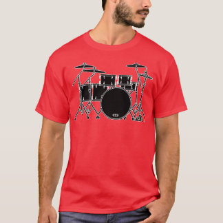 MUSIKINSTRUMENT SILHOUETTES DRUMKIT T SHIRT