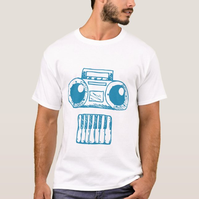Musikinstrument - skullvit bild t shirt (Framsida)