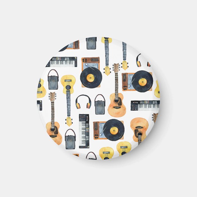 Musikinstrument: Sömlösa vattenfärger Magnet (Framsidan)