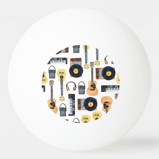 Musikinstrument: Sömlösa vattenfärger Pingisboll (Framsidan)