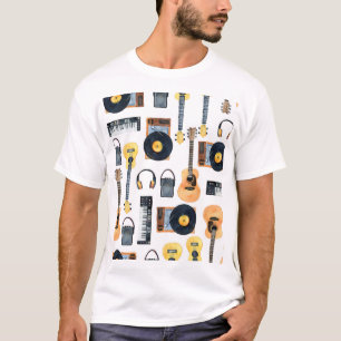 Musikinstrument: Sömlösa vattenfärger T Shirt