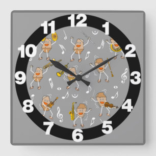 Musikinstrument Sten Large Clock Fyrkantig Klocka