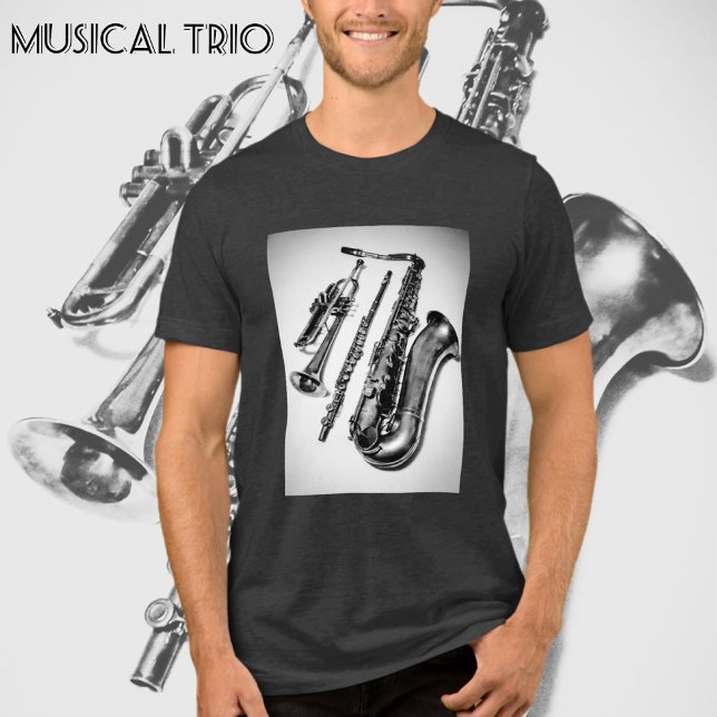 Musikinstrument Trumpet Flure Saxophone T Shirt (Skapare uppladdad)