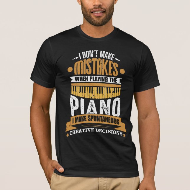 Musikinstrumentspelaren Pianist Tangentbord T Shirt (Framsida)