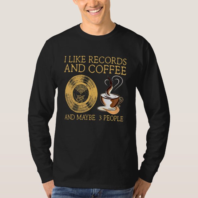 Musikkaffekaffelapparat för vinylposter t shirt (Framsida)