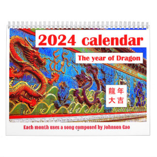 Musikkalender 2024 för året Dragon Kalender