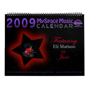 MUSIKKALENDER för 2009 MYSPACE som presenterar ELI Kalender