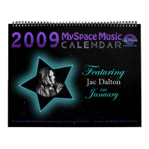 MUSIKKALENDER för 2009 MYSPACE som presenterar JA Kalender