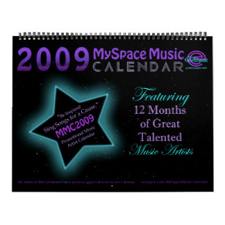 MUSIKKALENDER för MMC 2009 MYSPACE - original Kalender