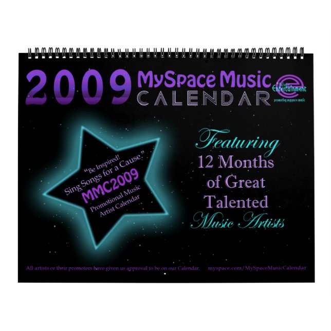 MUSIKKALENDER för MMC 2009 MYSPACE - original Kalender (Omslag)