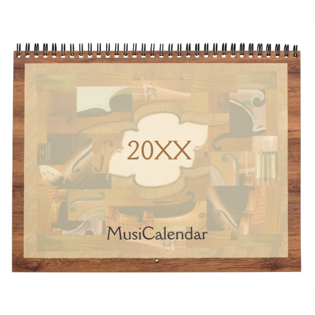 Musikkalender, illustrationer av musikinstrument kalender (Omslag)