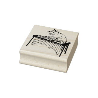 musikkattkonst frimärke stämpel