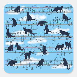 musikkittens fyrkantigt klistermärke