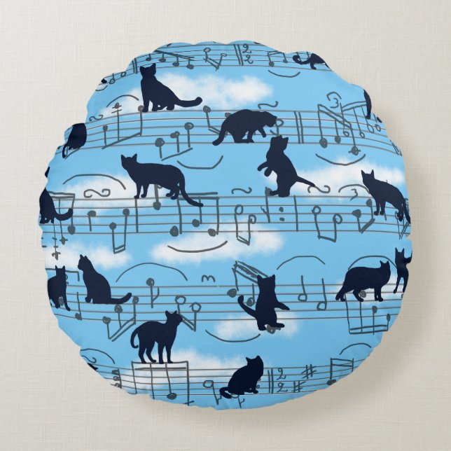 musikkittens rund kudde (Framsidan)