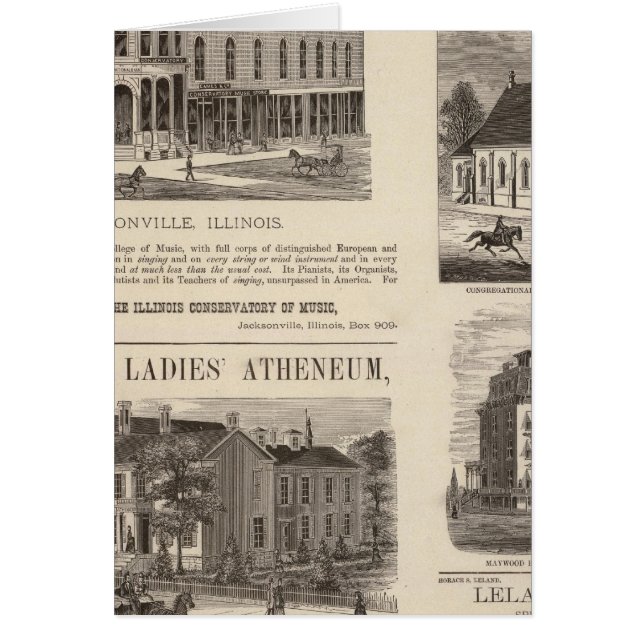 Musikkonservativ, skola, kyrka hälsningskort (Framsidan)