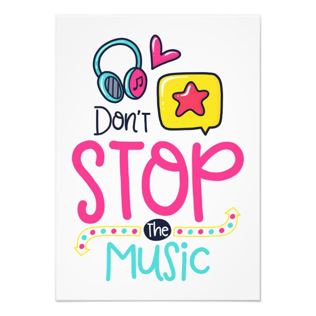 Musikkonst stoppar inte musik fototryck (Framsidan)