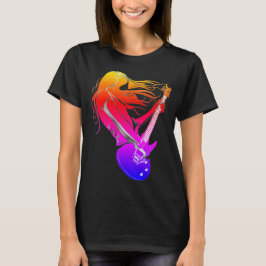 Musikkvinnor skjortor jazz guitar player bras t shirt