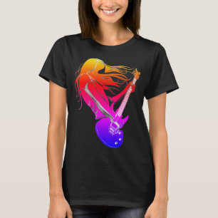 Musikkvinnor skjortor jazz guitar player bras t shirt