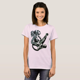 Musikkvinnor skjortor jazz guitar player bras t shirt