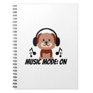 Musikläge PÅ � Chill Hund Tecknad Vibes Anteckningsbok