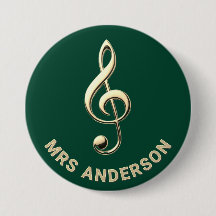 Musiklärar Diskantnyckel Grön Personligt Namn